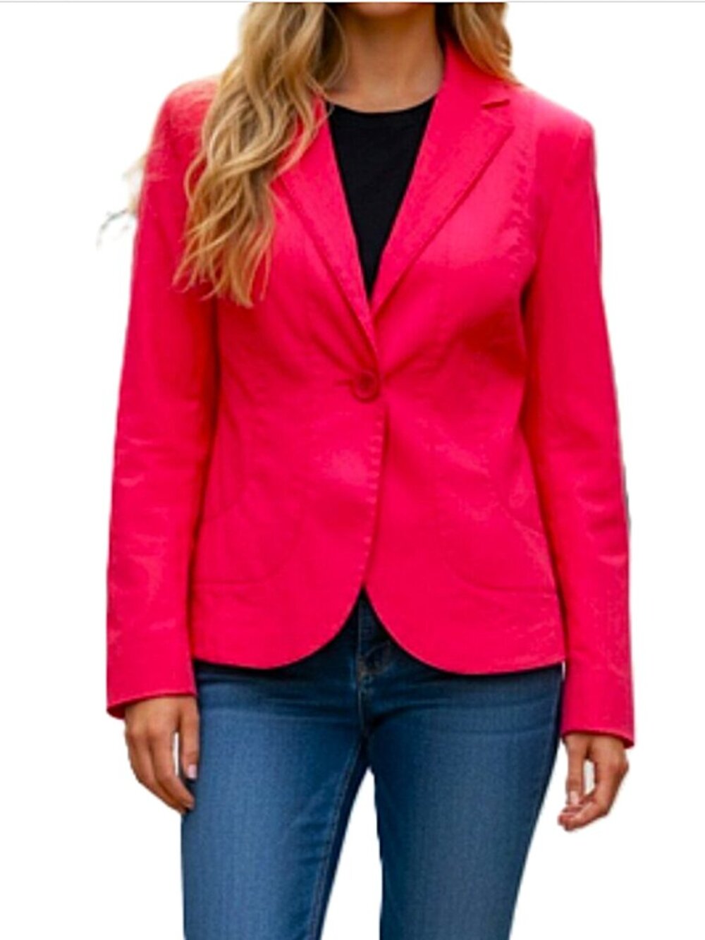 Coldwater Creek Coral Celebrate Life's Beauty Blazer Jacket size 16 NWOTS